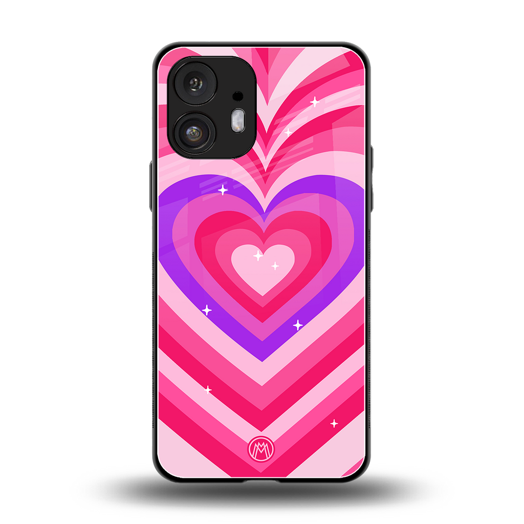 y2k pink hearts berrybomb edition back phone cover | glass case for nothing phone 2
