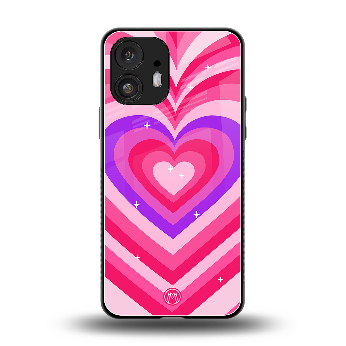 y2k pink hearts berrybomb edition back phone cover | glass case for nothing phone 2