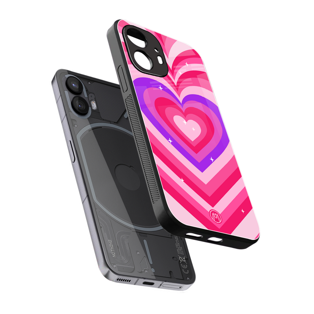 y2k pink hearts berrybomb edition back phone cover | glass case for nothing phone 2