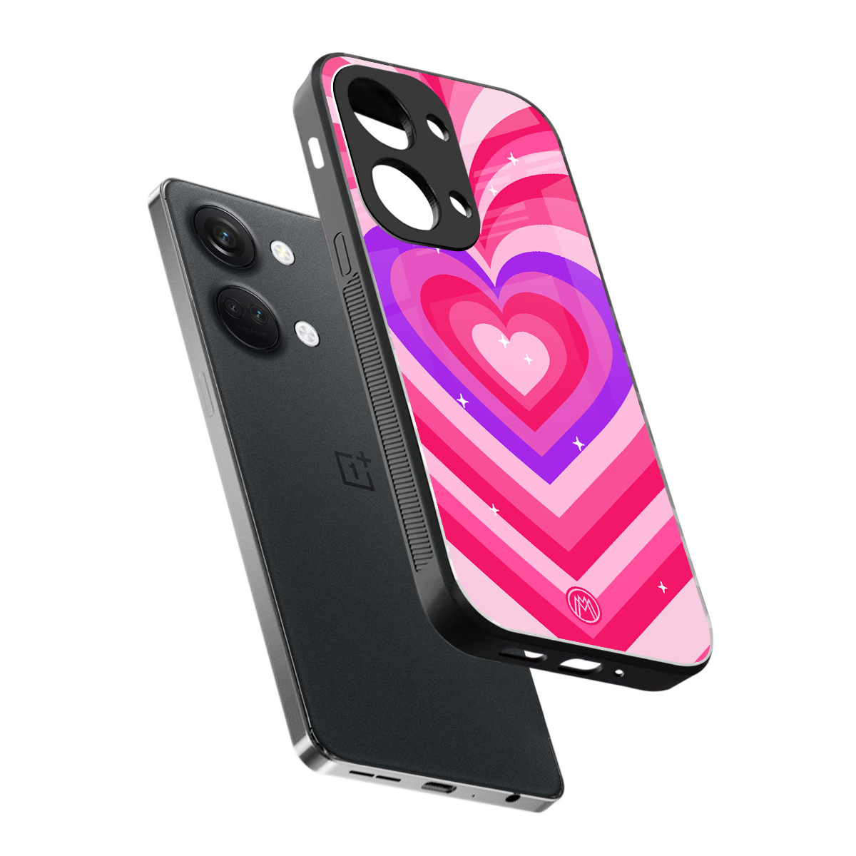 y2k pink hearts berrybomb edition back phone cover | glass case for oneplus nord 3
