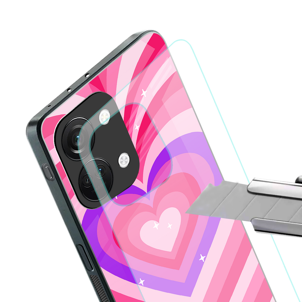 y2k pink hearts berrybomb edition back phone cover | glass case for oneplus nord 3