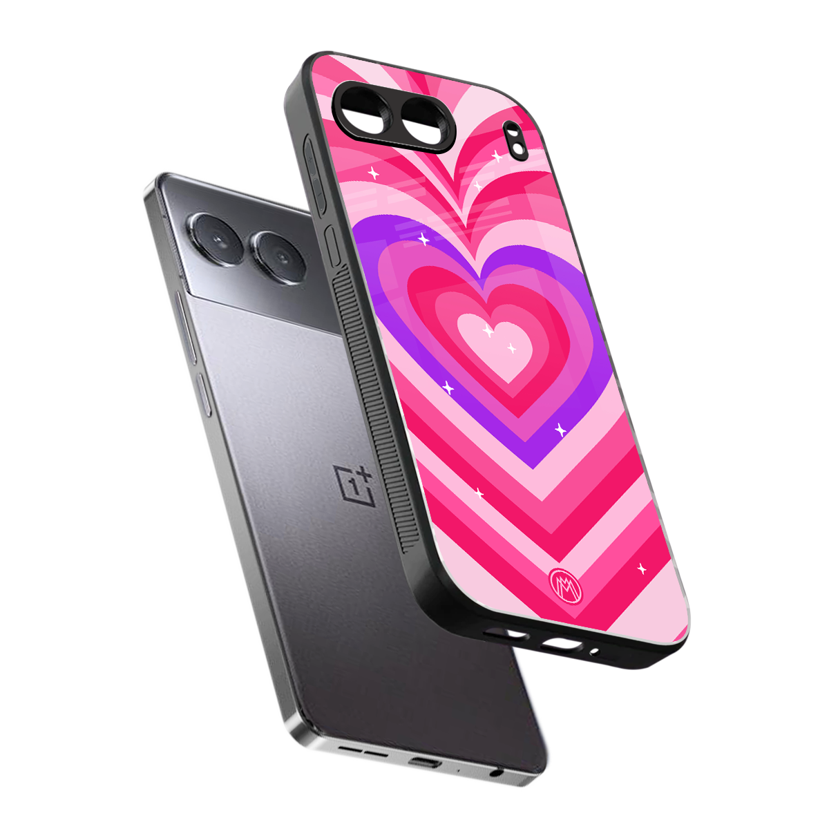 y2k pink hearts berrybomb edition back phone cover | glass case for oneplus nord 4