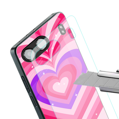 y2k pink hearts berrybomb edition back phone cover | glass case for oneplus nord 4