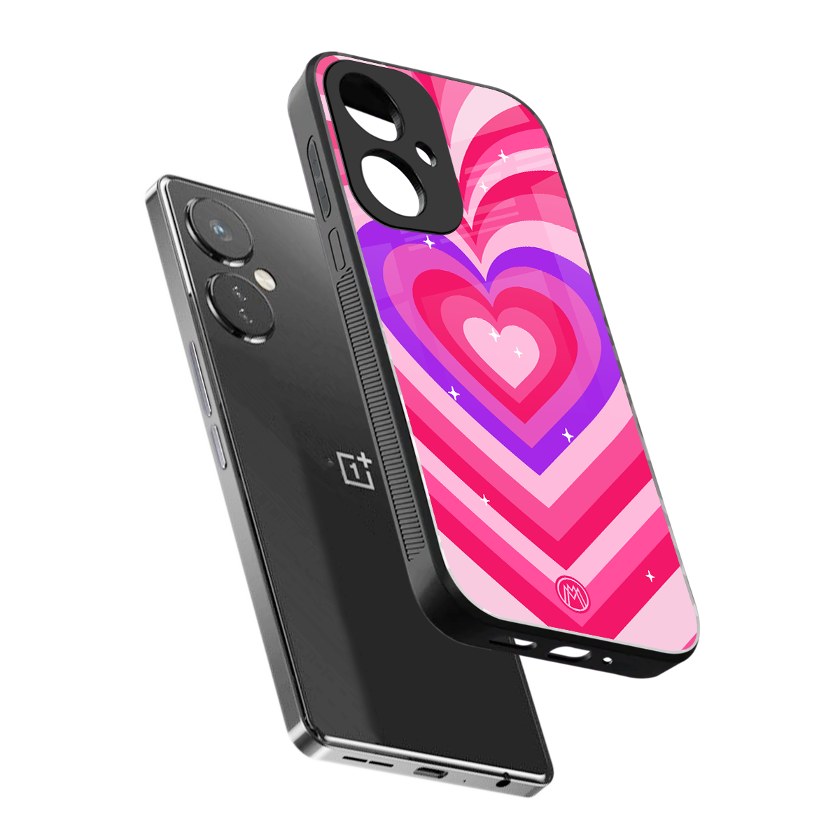 y2k pink hearts berrybomb edition back phone cover | glass case for oneplus nord ce 3