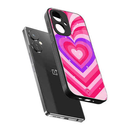 y2k pink hearts berrybomb edition back phone cover | glass case for oneplus nord ce 3