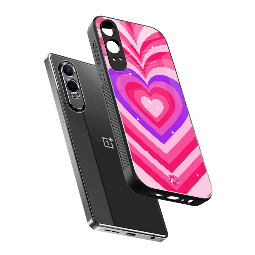 y2k pink hearts berrybomb edition back phone cover | glass case for oneplus nord ce 4 lite