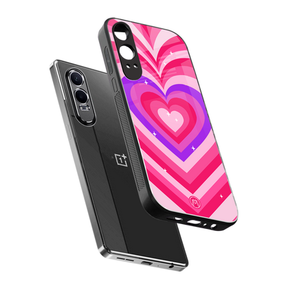 y2k pink hearts berrybomb edition back phone cover | glass case for oneplus nord ce 4 lite