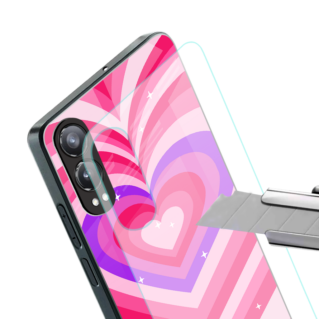 y2k pink hearts berrybomb edition back phone cover | glass case for oneplus nord ce 4 lite