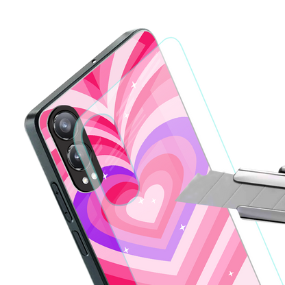 y2k pink hearts berrybomb edition back phone cover | glass case for oneplus nord ce 4 lite