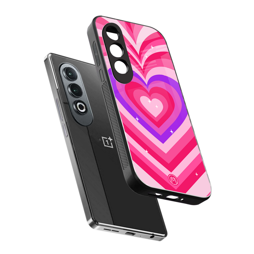 y2k pink hearts berrybomb edition back phone cover | glass case for oneplus nord ce 4