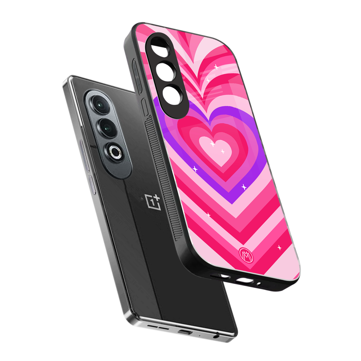 y2k pink hearts berrybomb edition back phone cover | glass case for oneplus nord ce 4