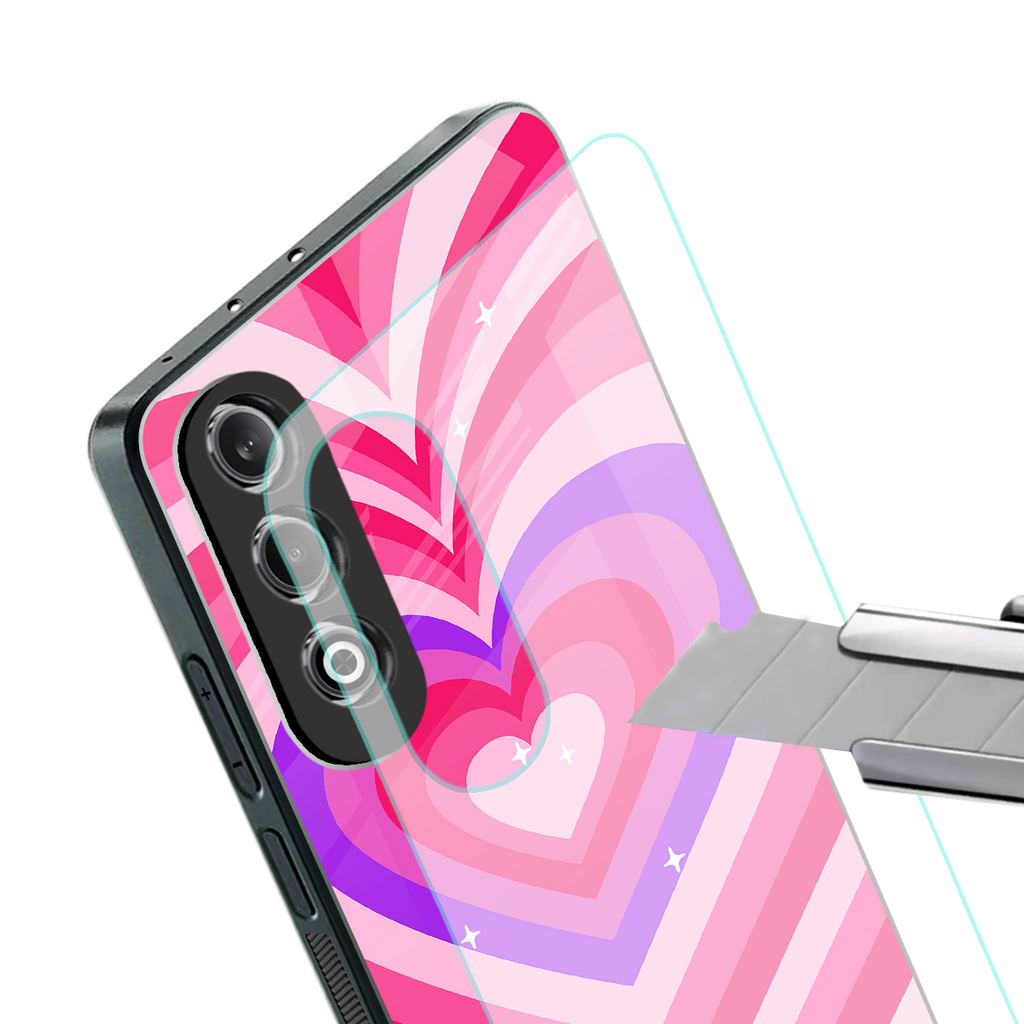 y2k pink hearts berrybomb edition back phone cover | glass case for oneplus nord ce 4