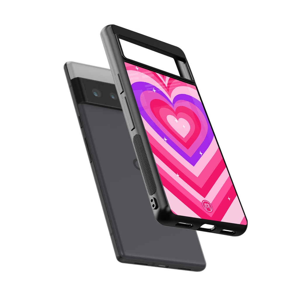 y2k pink hearts berrybomb edition back phone cover | glass case for google pixel 6 pro