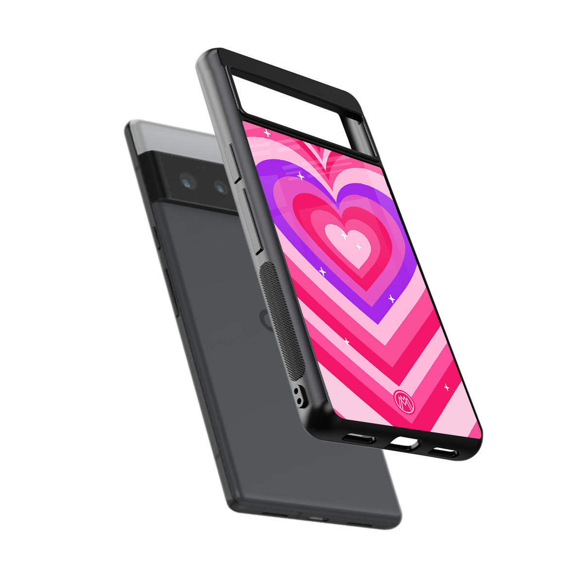 y2k pink hearts berrybomb edition back phone cover | glass case for google pixel 6 pro