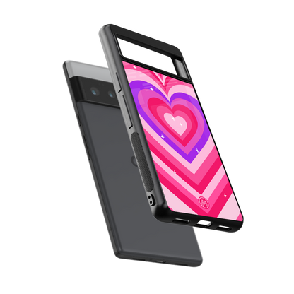 y2k pink hearts berrybomb edition back phone cover | glass case for google pixel 6 pro