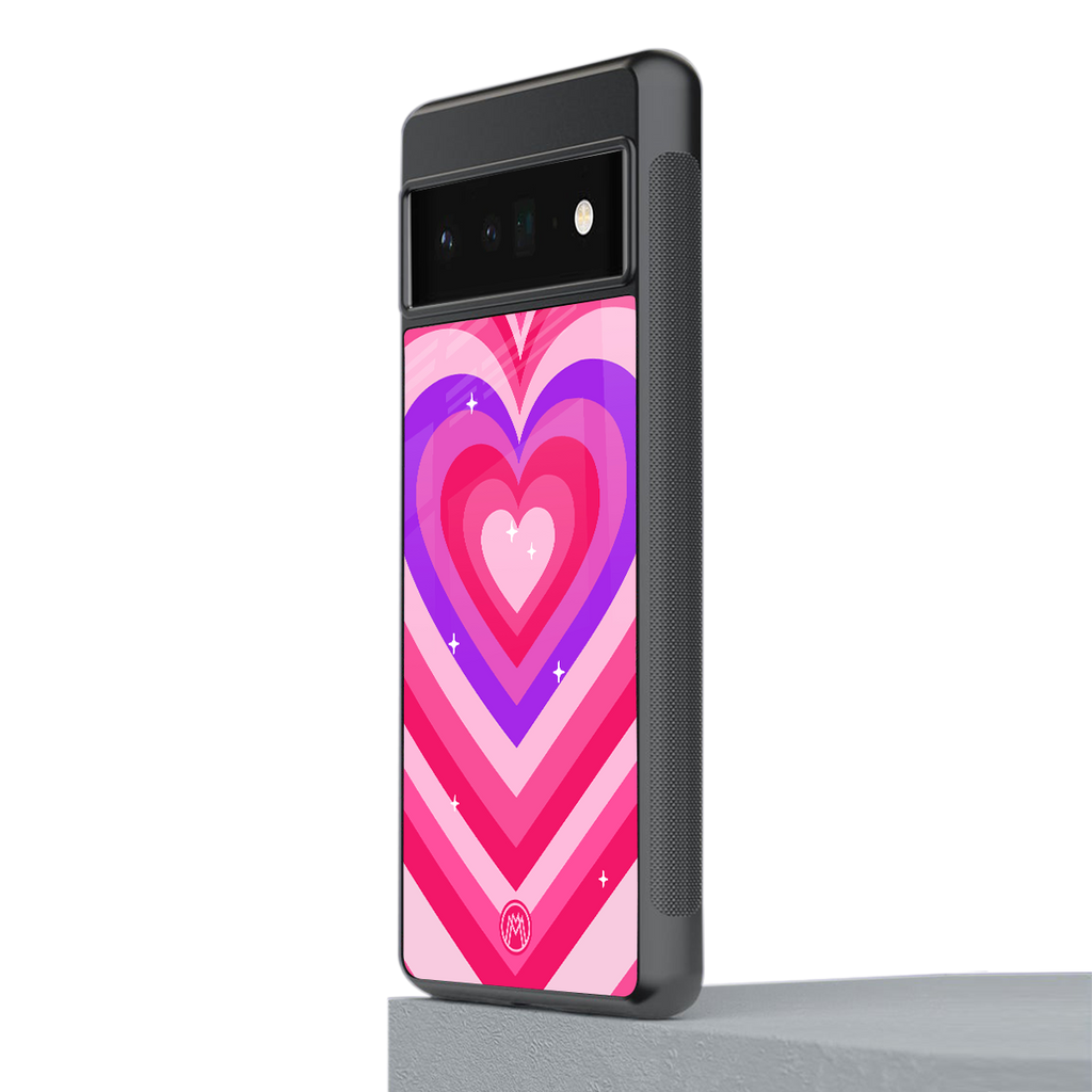 y2k pink hearts berrybomb edition back phone cover | glass case for google pixel 6 pro