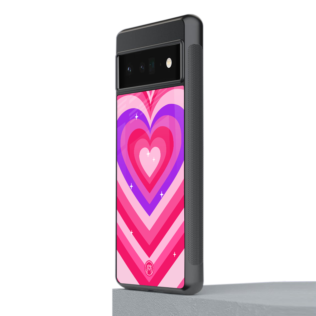 y2k pink hearts berrybomb edition back phone cover | glass case for google pixel 6 pro