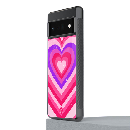 y2k pink hearts berrybomb edition back phone cover | glass case for google pixel 6 pro