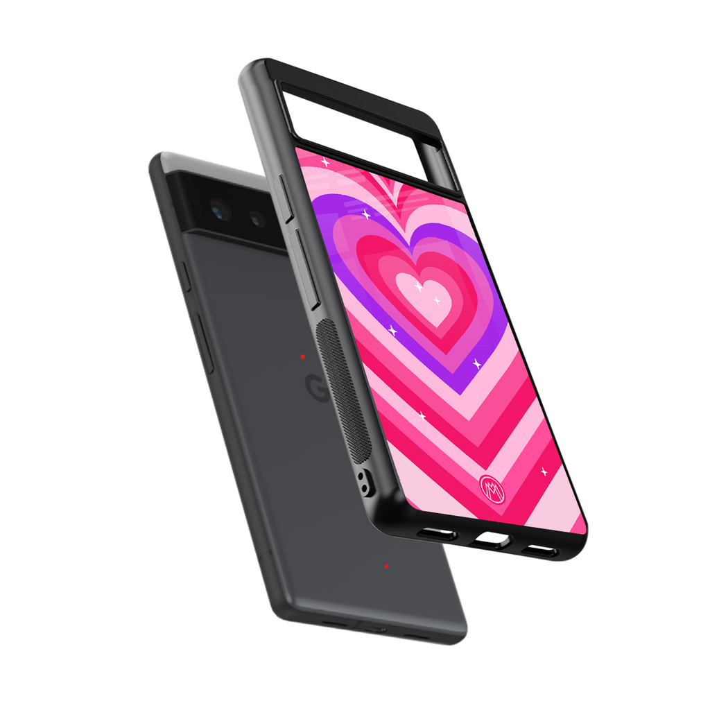 y2k pink hearts berrybomb edition back phone cover | glass case for Google Pixel 6A