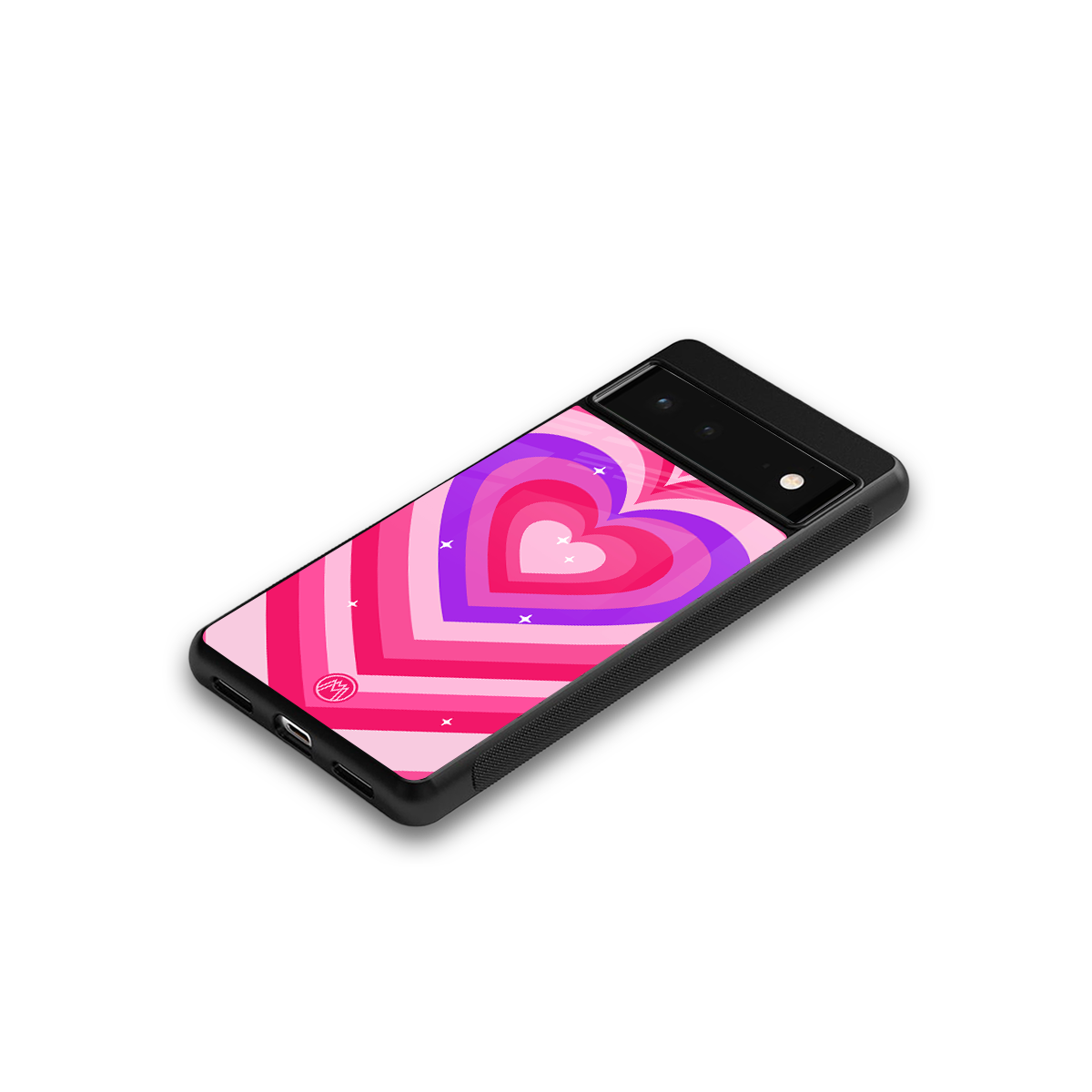 y2k pink hearts berrybomb edition back phone cover | glass case for google pixel 6
