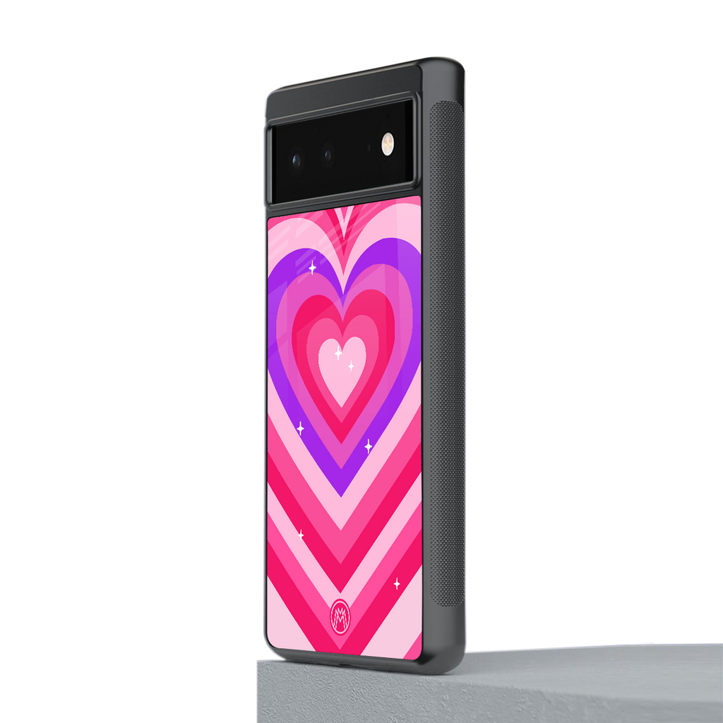 y2k pink hearts berrybomb edition back phone cover | glass case for google pixel 6