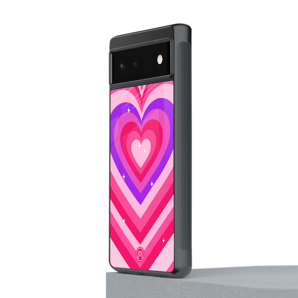 y2k pink hearts berrybomb edition back phone cover | glass case for google pixel 6