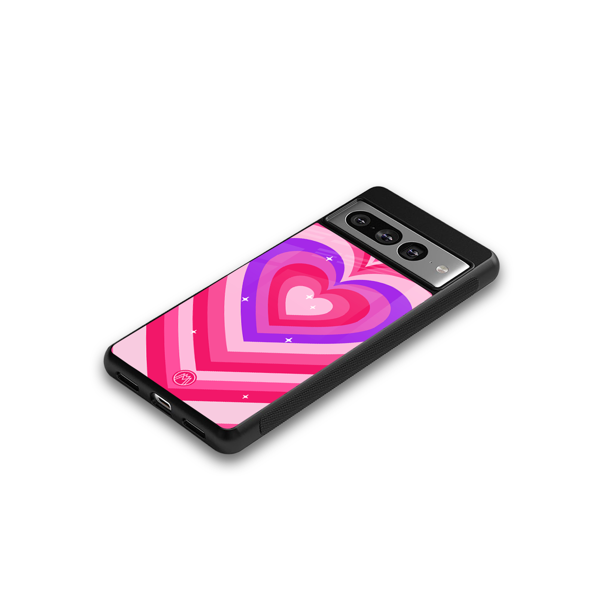 y2k pink hearts berrybomb edition back phone cover | glass case for google pixel 7 pro