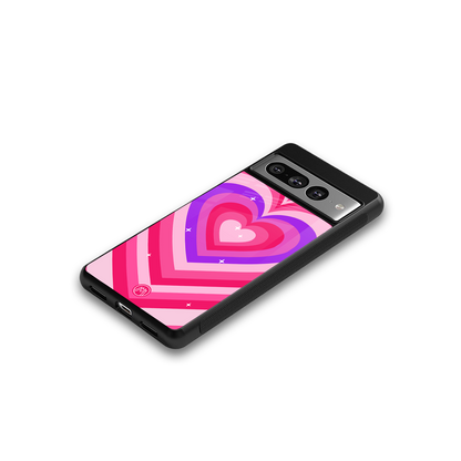 y2k pink hearts berrybomb edition back phone cover | glass case for google pixel 7 pro