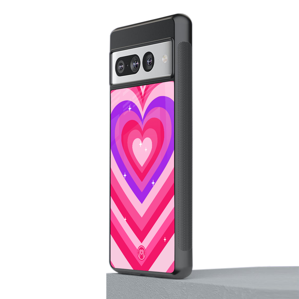 y2k pink hearts berrybomb edition back phone cover | glass case for google pixel 7 pro