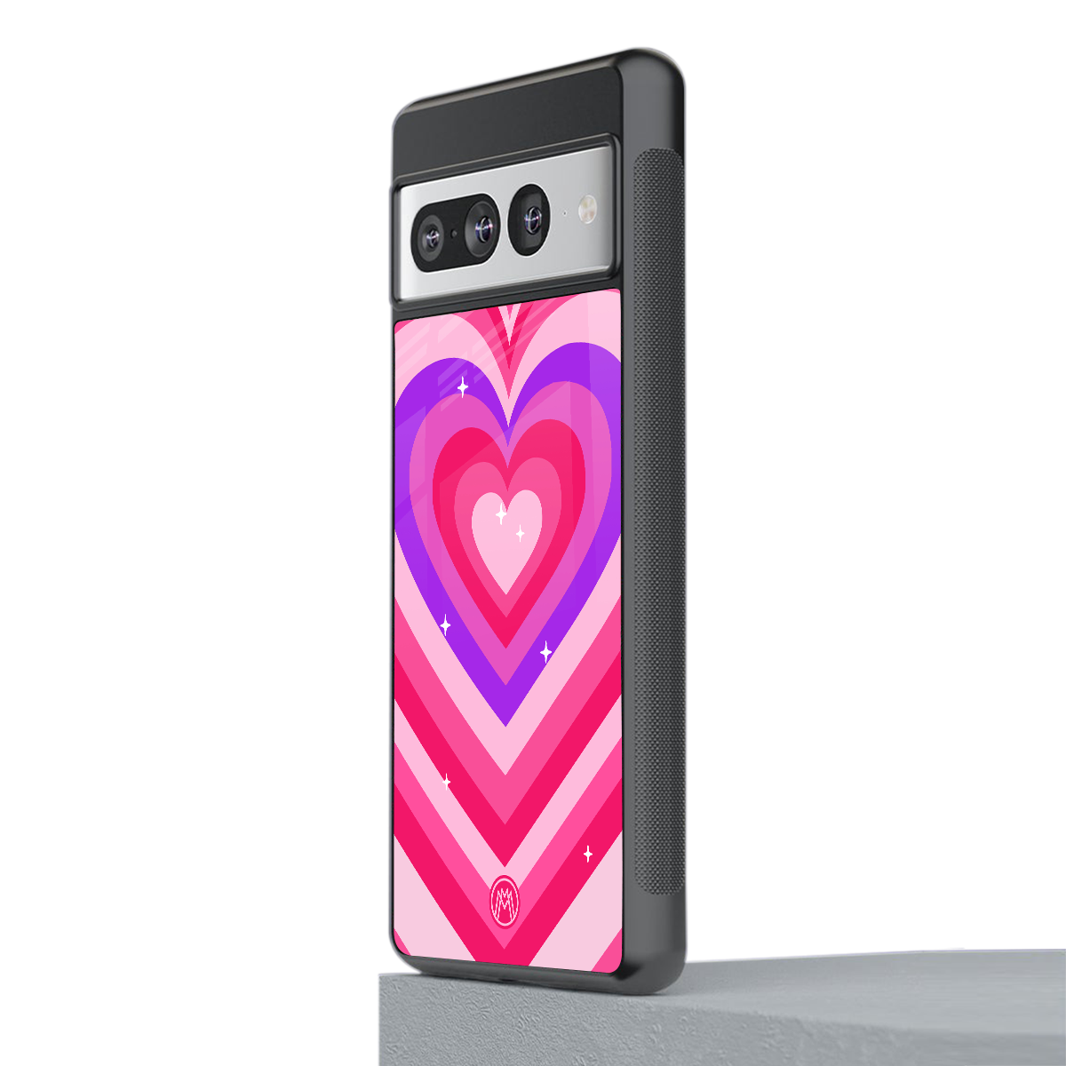 y2k pink hearts berrybomb edition back phone cover | glass case for google pixel 7 pro