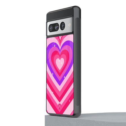 y2k pink hearts berrybomb edition back phone cover | glass case for google pixel 7 pro
