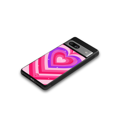 y2k pink hearts berrybomb edition back phone cover | glass case for Google Pixel 7