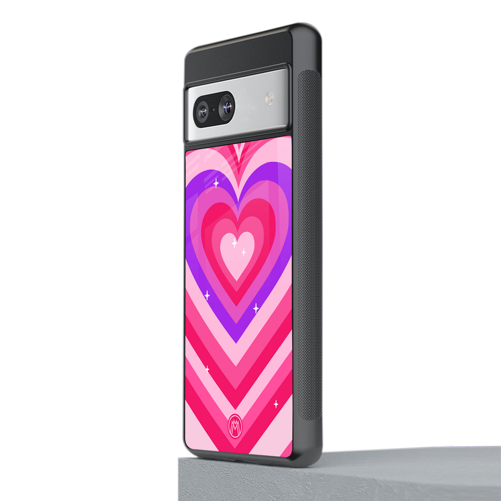 y2k pink hearts berrybomb edition back phone cover | glass case for Google Pixel 7