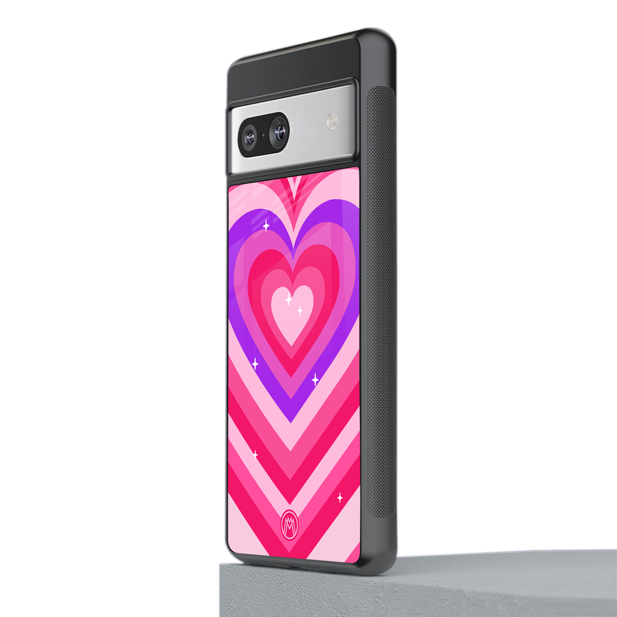 y2k pink hearts berrybomb edition back phone cover | glass case for Google Pixel 7