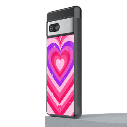 y2k pink hearts berrybomb edition back phone cover | glass case for Google Pixel 7