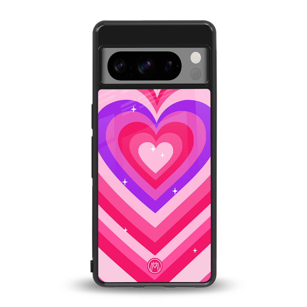 y2k pink hearts berrybomb edition back phone cover | glass case for google pixel 8 pro