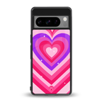 y2k pink hearts berrybomb edition back phone cover | glass case for google pixel 8 pro