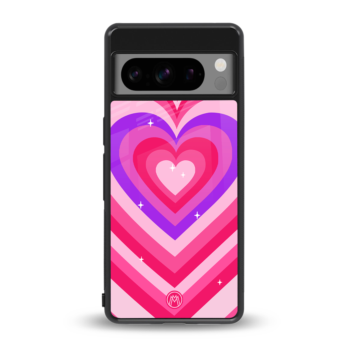 y2k pink hearts berrybomb edition back phone cover | glass case for google pixel 8 pro