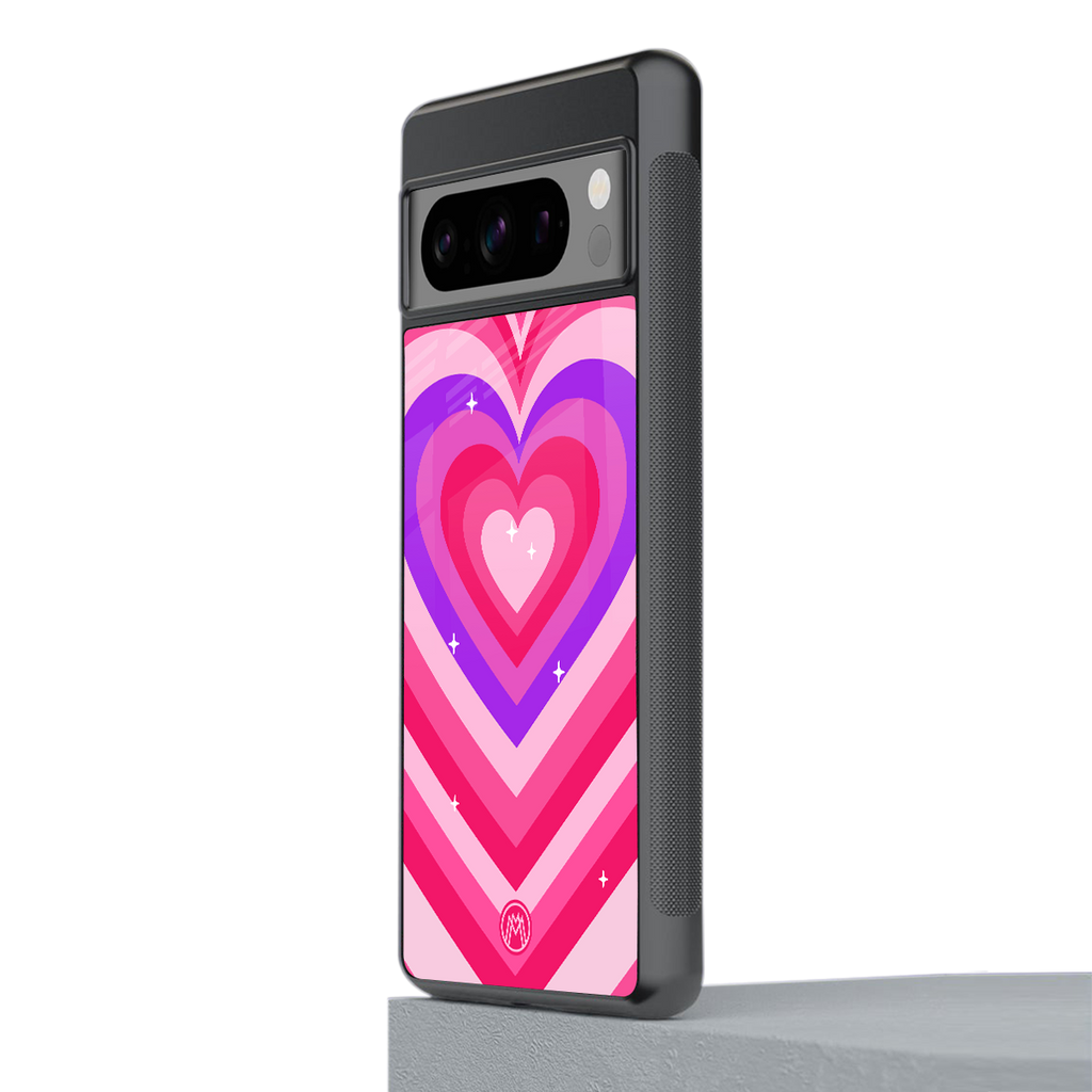 y2k pink hearts berrybomb edition back phone cover | glass case for google pixel 8 pro