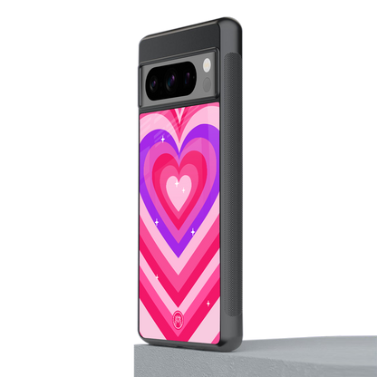 y2k pink hearts berrybomb edition back phone cover | glass case for google pixel 8 pro