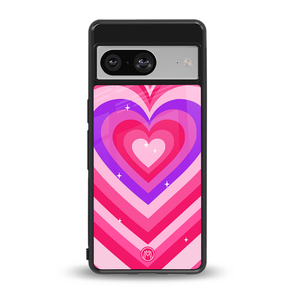 y2k pink hearts berrybomb edition back phone cover | glass case for Google Pixel 8