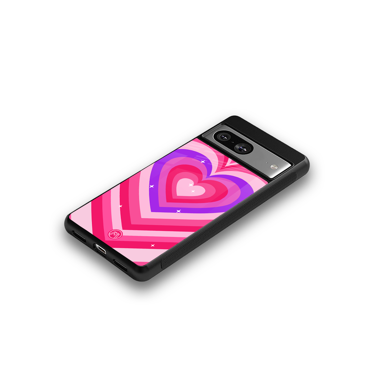 y2k pink hearts berrybomb edition back phone cover | glass case for Google Pixel 8
