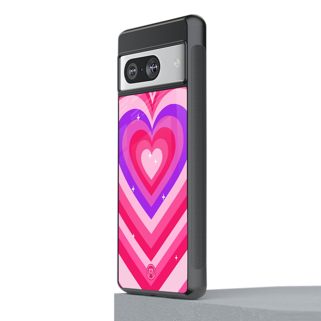 y2k pink hearts berrybomb edition back phone cover | glass case for Google Pixel 8