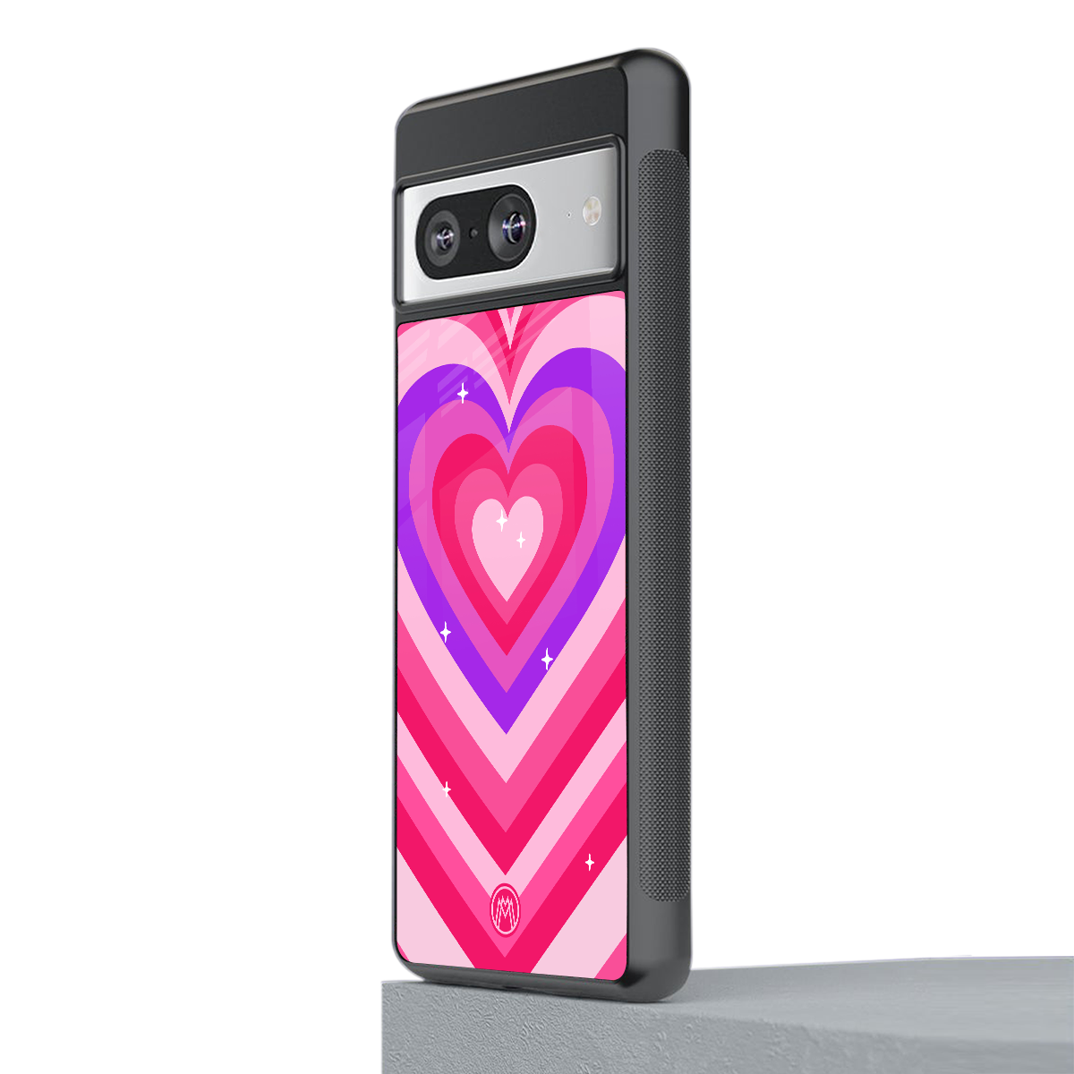 y2k pink hearts berrybomb edition back phone cover | glass case for Google Pixel 8