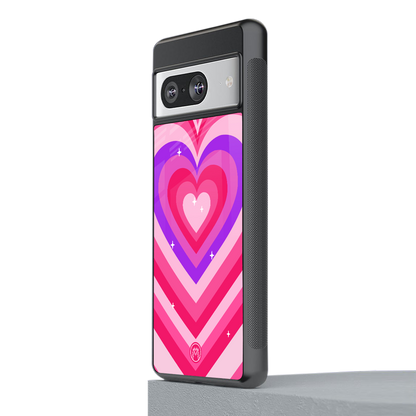 y2k pink hearts berrybomb edition back phone cover | glass case for Google Pixel 8
