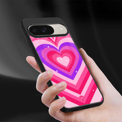 y2k pink hearts berrybomb edition back phone cover | glass case for google pixel 9