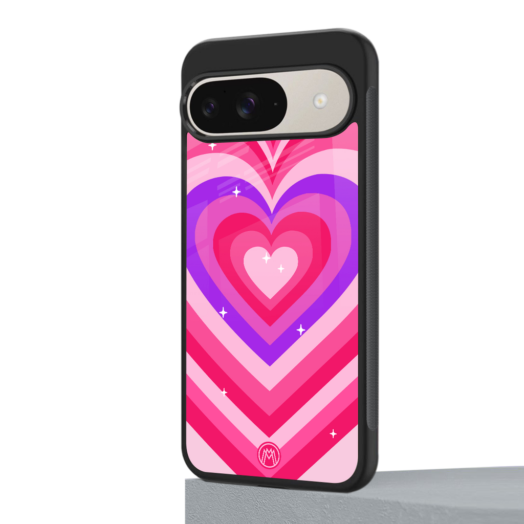 y2k pink hearts berrybomb edition back phone cover | glass case for google pixel 9