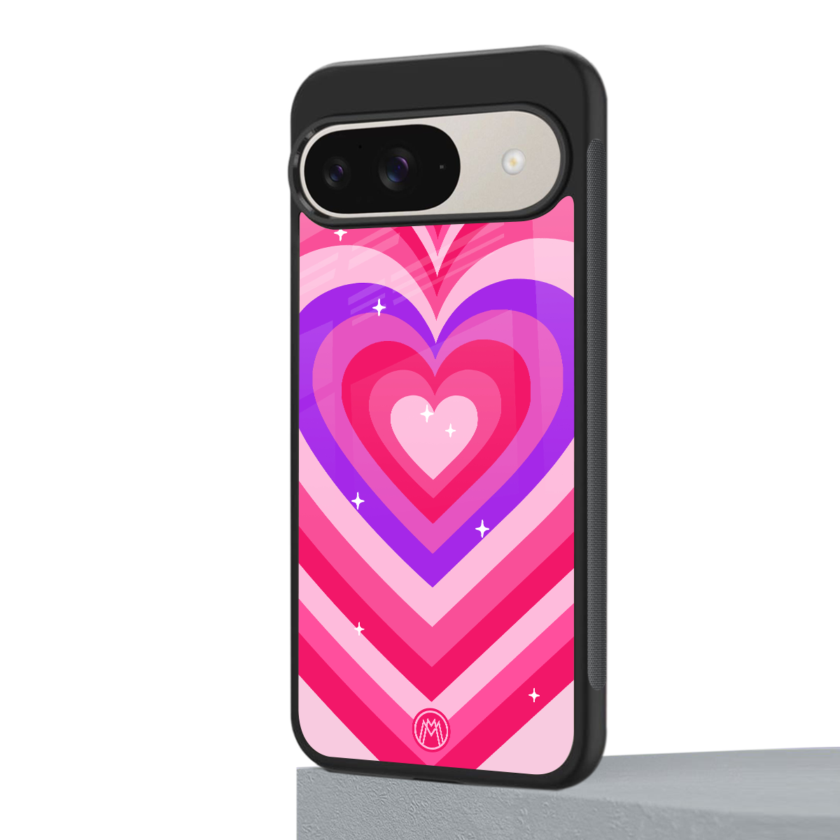 y2k pink hearts berrybomb edition back phone cover | glass case for google pixel 9