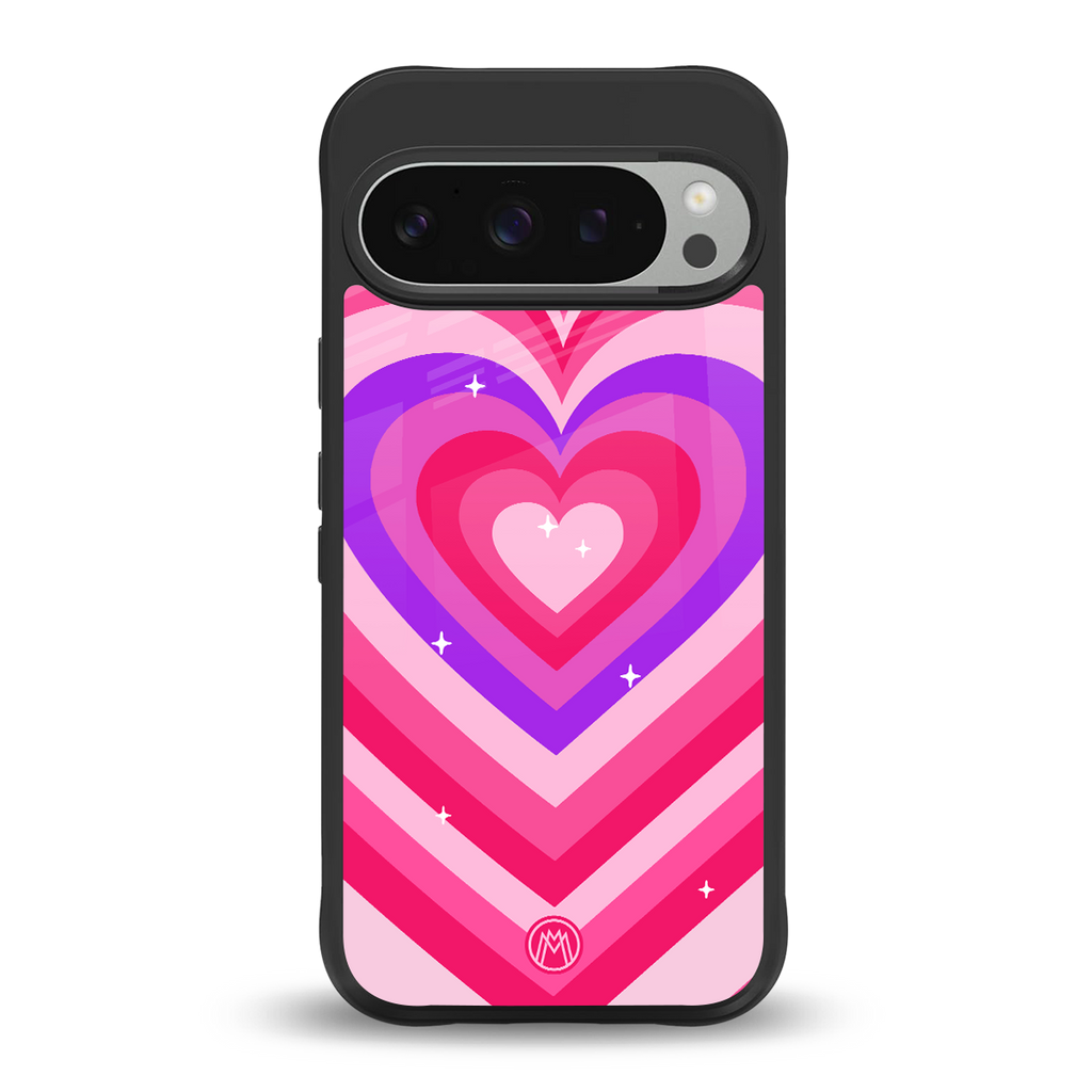 y2k pink hearts berrybomb edition back phone cover | glass case for google pixel 9 pro xl