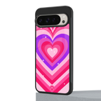 y2k pink hearts berrybomb edition back phone cover | glass case for google pixel 9 pro xl